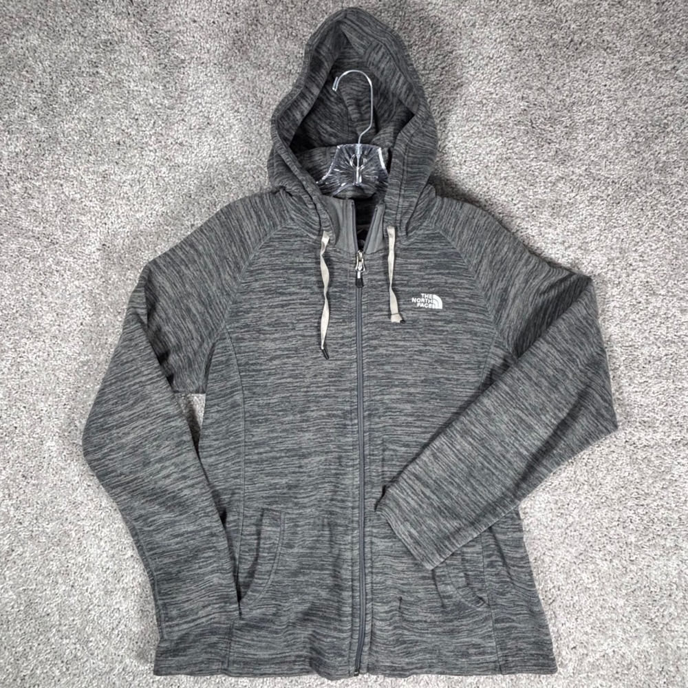 The North‎ Face Womens Fleece Hoodie Zip Up Gray Heathered Size L